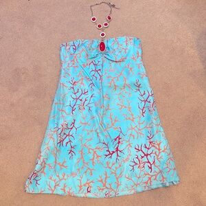 Lilly Pulitzer silk dress jeweled halter neck perfect for weddings/dressy night